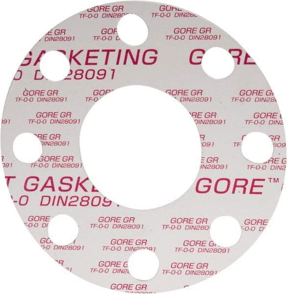 Made in USA - 3" Pipe, Flange Gasket - Gore-Tex GR, White, 1/16" Thick - Eagle Tool & Supply