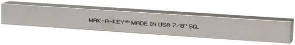 Made in USA - 12" Long x 7/8" High x 7/8" Wide, Zinc-Plated Oversized Key Stock - C1018 Steel - Eagle Tool & Supply