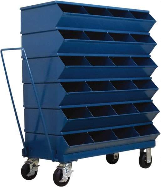 Stackbin - 6 Bin, Shelving Unit with Openings & Base - 37" Wide x 46-7/8" High - Eagle Tool & Supply