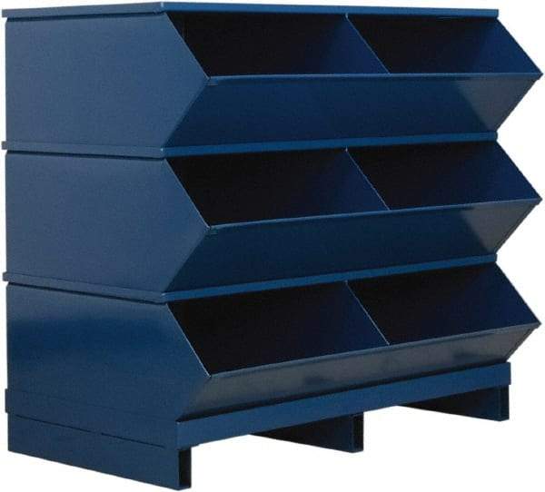 Stackbin - 3 Bin, Shelving Unit with Openings & Base - 37" Wide x 35-1/8" High - Eagle Tool & Supply