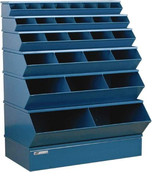 Stackbin - 6 Bin, Shelving Unit with Openings & Base - 37" Wide x 53" High - Eagle Tool & Supply