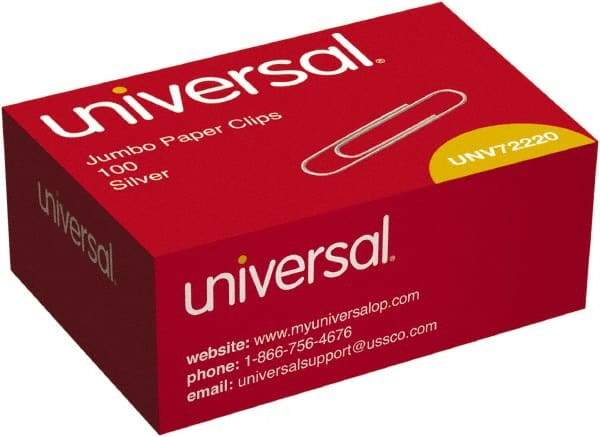 UNIVERSAL - 1-3/4" Wide Jumbo Binder Clip - Silver - Eagle Tool & Supply