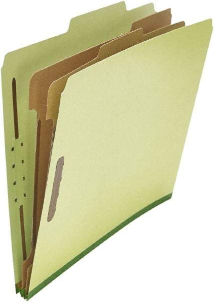 UNIVERSAL - 8-1/2 x 11", Letter Size, Green, Classification Folders with Top Tab Fastener - 25 Point Stock, Right of Center Tab Cut Location - Eagle Tool & Supply