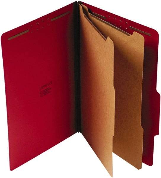 UNIVERSAL - 9-1/2 x 14-1/2", Legal, Ruby Red, Classification Folders with Top Tab Fastener - 25 Point Stock, Right of Center Tab Cut Location - Eagle Tool & Supply