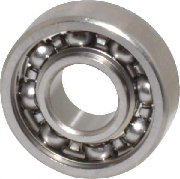 Value Collection - 3/64" Bore Diam, 5/32" OD, Open Miniature Radial Ball Bearing - 1/16" Wide, 1 Row, Round Bore, 9 Lb Static Capacity, 31 Lb Dynamic Capacity - Eagle Tool & Supply