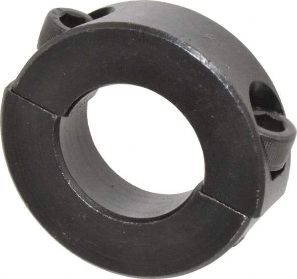 Climax Metal Products - 15/16" Bore, Steel, Two Piece Two Piece Split Shaft Collar - 1-3/4" Outside Diam, 1/2" Wide - Eagle Tool & Supply