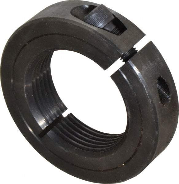 Climax Metal Products - 1-1/2-12 Thread, Steel, One Piece Threaded Shaft Collar - 2-3/8" Outside Diam, 9/16" Wide - Eagle Tool & Supply