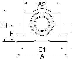 Thomson Industries - 8mm Inside Diam, 310 Lbs. Dynamic Capacity, Closed Single Pillow Block Linear Bearing - 28mm Overall Height x 35mm Overall Width, 20mm Btw Mount Hole Centers - Eagle Tool & Supply
