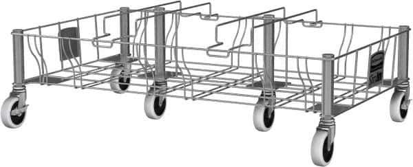 Rubbermaid - Rectangle Stainless Steel Trash Can Dolly - Compatible with 16 & 23 Gal Containers, Compatible with Vented Slim Jim - Eagle Tool & Supply