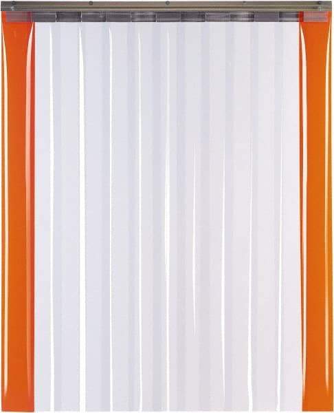 TMI, LLC - 4' Door Width x 7' Door Height PVC Smooth with Reinforced Bonded Bead (Style) Armor Bond Strip Door Kit - 8" Strip Width x 0.08" Strip Thickness, Clear, 50% Overlap - Eagle Tool & Supply