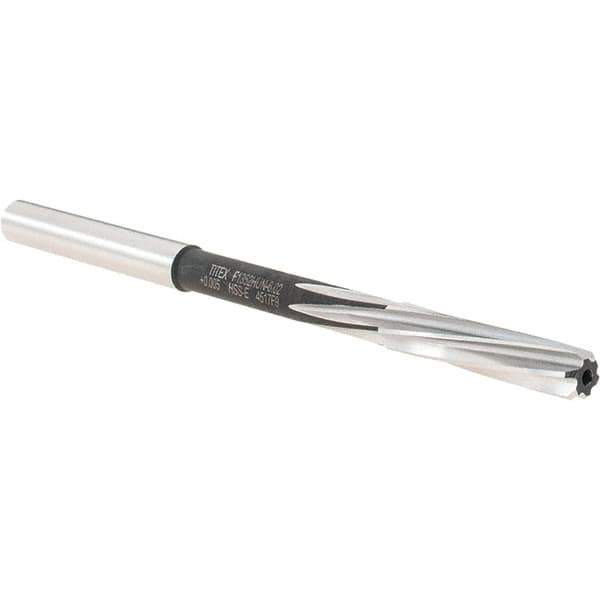 Walter-Titex - 6.02mm Cobalt 6 Flute Chucking Reamer - Spiral Flute, 6.3mm Straight Shank, 28mm Flute Length, 101mm OAL - Eagle Tool & Supply