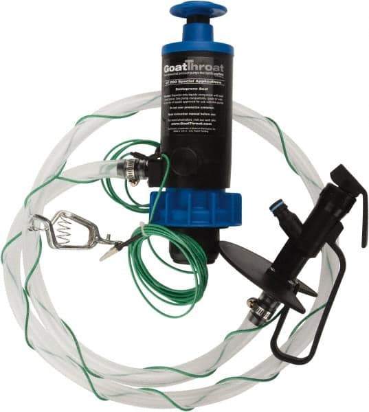 GoatThroat Pumps - 3/8" Outlet, 4 GPM, Polypropylene Hand Operated Transfer Pump - 56" OAL, For up to 55 Gal Drums, For Class I & II Flammable & Combustible Liquids - Eagle Tool & Supply