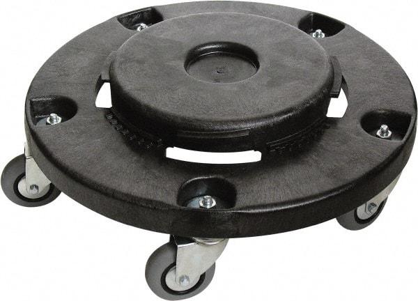 O-Cedar - Round Plastic Trash Can Dolly - Compatible with 44 Gal Containers, 6-1/2" High x 18" Wide x 18" Long, Compatible with MaxiRough - Eagle Tool & Supply