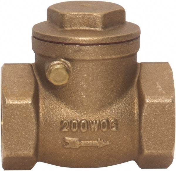 Value Collection - 1-1/2" Brass Check Valve - Check Swing, FNPT x FNPT, 200 WOG - Eagle Tool & Supply
