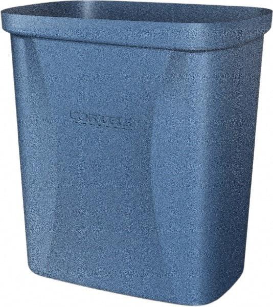 Made in USA - 10 Qt Blue Rectangle Trash Can - Polyethylene, None Graphic, Lid Not Included - Eagle Tool & Supply