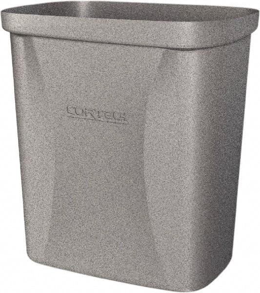 Made in USA - 10 Qt Gray Rectangle Trash Can - Polyethylene, None Graphic, Lid Not Included - Eagle Tool & Supply
