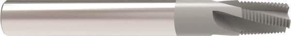 Allied Machine and Engineering - 3/4-14 NPT, 0.62" Cutting Diam, 4 Flute, Solid Carbide Helical Flute Thread Mill - Internal/External Thread, 1" LOC, 4" OAL, 5/8" Shank Diam - Eagle Tool & Supply