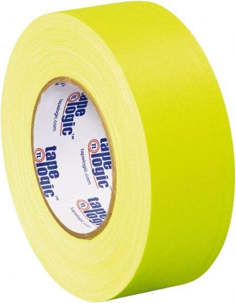 Tape Logic - 2" x 50 Yds Fluorescent Yellow Gaffers Tape - 11 mil, Rubber Adhesive - Eagle Tool & Supply