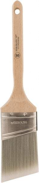 Wooster Brush - 2-1/2" Oval/Angle Polyester Angular Brush - 2-15/16" Bristle Length, 6-1/2" Wood Fluted Handle - Eagle Tool & Supply