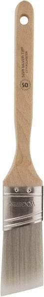 Wooster Brush - 1-1/2" Oval/Angle Polyester Angular Brush - 2-7/16" Bristle Length, 5.756" Wood Fluted Handle - Eagle Tool & Supply