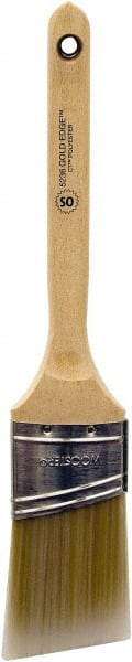 Wooster Brush - 2" Oval/Angle Polyester Angular Brush - 2-11/16" Bristle Length, 6-3/8" Wood Fluted Handle - Eagle Tool & Supply