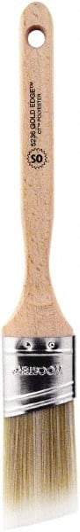 Wooster Brush - 1-1/2" Oval/Angle Polyester Angular Brush - 2-7/16" Bristle Length, 6-1/8" Wood Fluted Handle - Eagle Tool & Supply