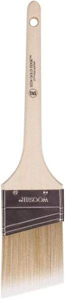 Wooster Brush - 2-1/2" Angled Polyester Angular Brush - 2-11/16" Bristle Length, 6-1/2" Wood Fluted Handle - Eagle Tool & Supply