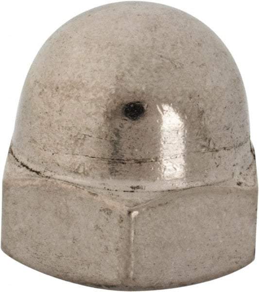 Value Collection - 7/16-14" UNC, 5/8" Width Across Flats, Uncoated, Stainless Steel Acorn Nut - 23/32" Overall Height, Grade 18-8 - Eagle Tool & Supply