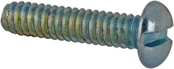Value Collection - #3-48 UNC, 7/16" Length Under Head Slotted Drive Machine Screw - Pan Head, Grade J82 Steel, Zinc-Plated Finish, Without Washer - Eagle Tool & Supply