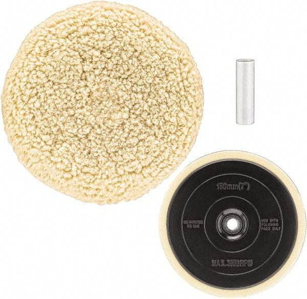 DeWALT - 7" Diam Cotton Blend Buffing & Backing Pad - Threaded Arbor Attachment - Eagle Tool & Supply