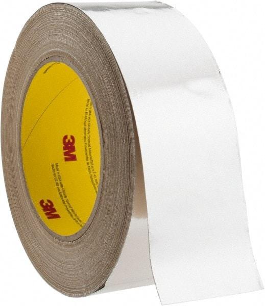 3M - 2" x 45m Silver Foil Tape - 3.25 mil, Acrylic Adhesive, Aluminum Foil Backing, 10 Lb/ln Tensile Strength, -30°F to 260°F, Series 3380 - Eagle Tool & Supply
