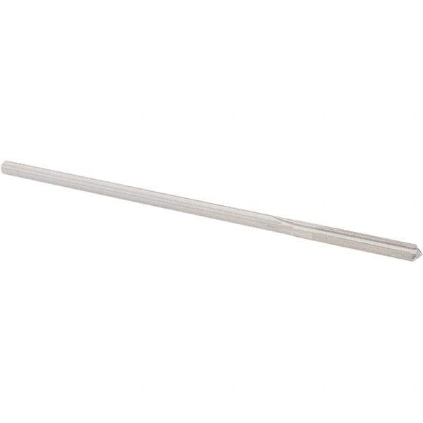 Alvord Polk - 0.118" High Speed Steel 4 Flute Chucking Reamer - Straight Flute, 0.112" Straight Shank, 7/8" Flute Length, 3-1/2" OAL - Eagle Tool & Supply