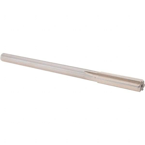 Alvord Polk - 0.4905" High Speed Steel 6 Flute Chucking Reamer - Straight Flute, 0.4355" Straight Shank, 2" Flute Length, 8" OAL - Eagle Tool & Supply