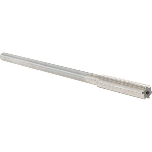 Alvord Polk - 0.387" High Speed Steel 6 Flute Chucking Reamer - Straight Flute, 0.3105" Straight Shank, 1-3/4" Flute Length, 7" OAL - Eagle Tool & Supply