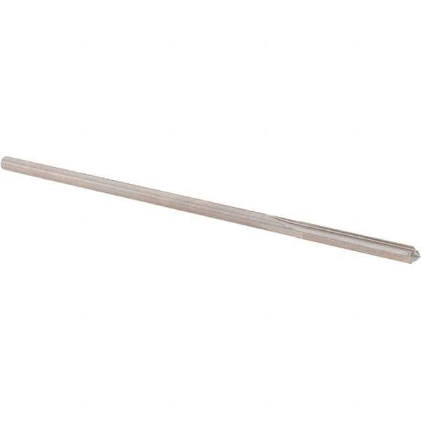 Alvord Polk - 0.1355" High Speed Steel 4 Flute Chucking Reamer - Straight Flute, 0.1275" Straight Shank, 1" Flute Length, 4" OAL - Eagle Tool & Supply