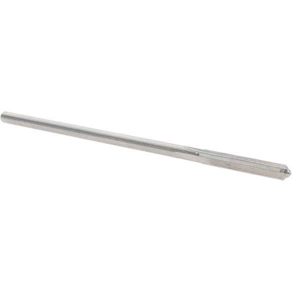 Alvord Polk - 0.1295" High Speed Steel 4 Flute Chucking Reamer - Straight Flute, 0.119" Straight Shank, 7/8" Flute Length, 3-1/2" OAL - Eagle Tool & Supply