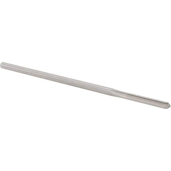 Alvord Polk - 0.1465" High Speed Steel 4 Flute Chucking Reamer - Straight Flute, 0.143" Straight Shank, 1" Flute Length, 4" OAL - Eagle Tool & Supply