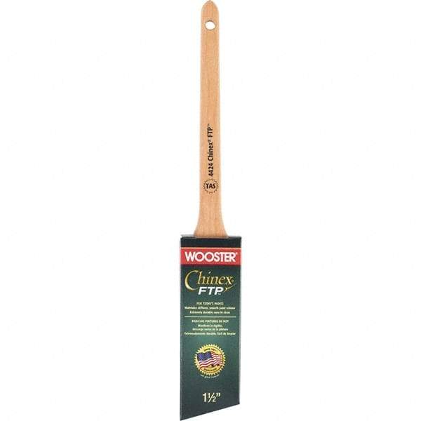 Wooster Brush - 1-1/2" Angled Synthetic Angular Brush - 2-3/16" Bristle Length, 7-1/8" Maple Handle - Eagle Tool & Supply