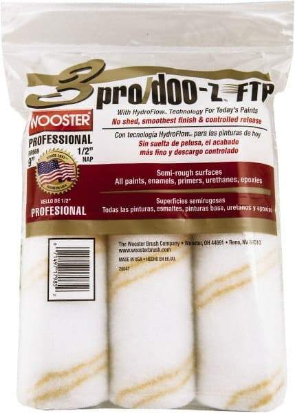 Wooster Brush - 1/2" Nap, 9" Wide Paint Roller - Semi-Rough Texture, Woven - Eagle Tool & Supply