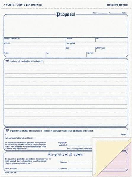 Adams Business Forms - 50 Sheet, 8-1/2 x 11-7/16", Sales Order Book - White, Canary & Pink - Eagle Tool & Supply