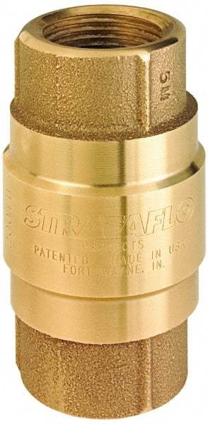 Strataflo - 2-1/2" Brass Check Valve - Inline, FNPT x FNPT, 200 WOG - Eagle Tool & Supply