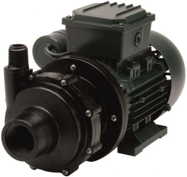 Finish Thompson - Permanent Split Cap Motor, 115 Volt, 1.55 Amp, 1 Phase, 1/8 HP, 3500 RPM, Carbon Filled PVDF Straight Pump - 1 Inch Inlet, 1/2 Inch Outlet, 8.7 Max Head psi, Carbon Filled PVDF Impeller, Ceramic Shaft, FKM Seal - Eagle Tool & Supply