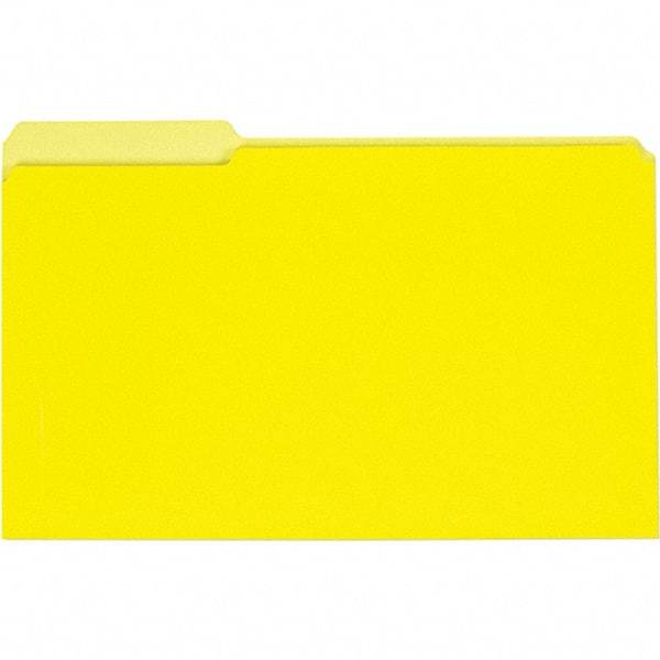 UNIVERSAL - 9-5/8 x 14-3/4", Legal, Yellow, File Folders with Top Tab - 11 Point Stock, 1/3 Tab Cut Location - Eagle Tool & Supply