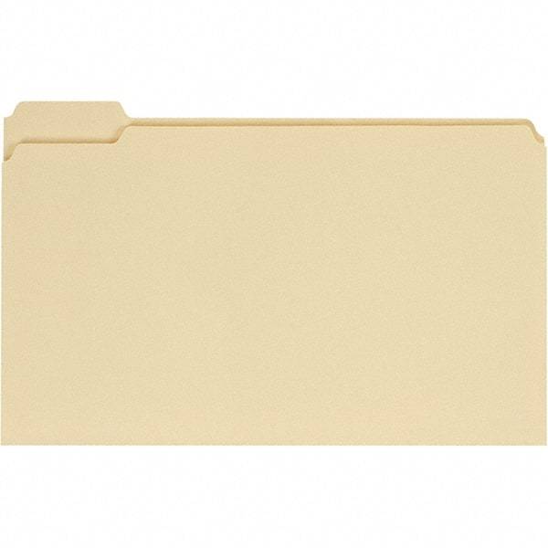 UNIVERSAL - 9-5/8 x 14-3/4", Legal, Manila, File Folders with Top Tab - 11 Point Stock, 1/5 Tab Cut Location - Eagle Tool & Supply