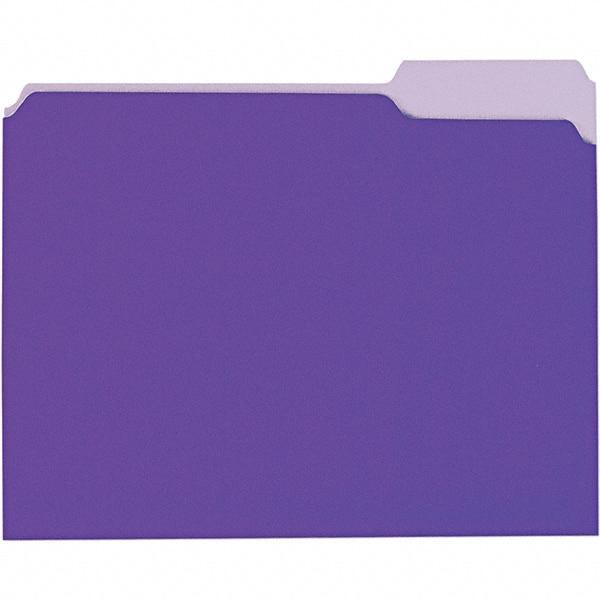UNIVERSAL - 9-5/8 x 11-3/4", Letter Size, Violet, File Folders with Top Tab - 11 Point Stock, 1/3 Tab Cut Location - Eagle Tool & Supply