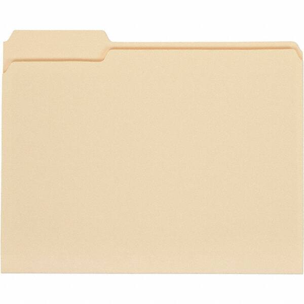 UNIVERSAL - 9-5/8 x 11-3/4", Letter Size, Manila, File Folders with Top Tab - 11 Point Stock, 1/3 Tab Cut Location - Eagle Tool & Supply