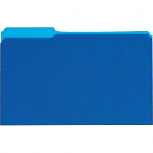 UNIVERSAL - 9-5/8 x 14-3/4", Legal, Blue, File Folders with Top Tab - 11 Point Stock, 1/3 Tab Cut Location - Eagle Tool & Supply
