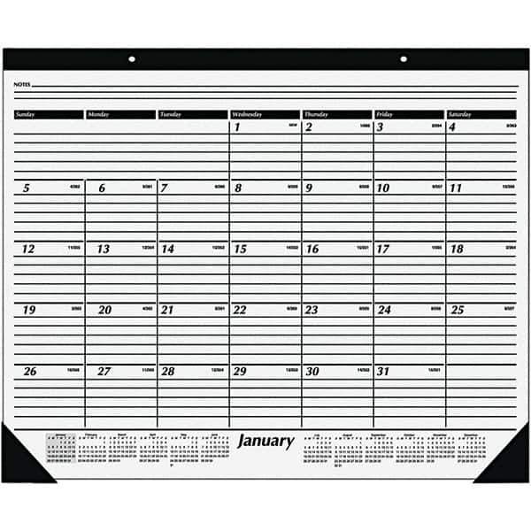 AT-A-GLANCE - 12 Sheet, 24 x 19", Desk Pad Calendar - White - Eagle Tool & Supply
