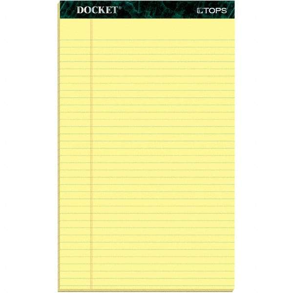 TOPS - 50 Sheet, 8-1/2 x 14", Legal/Wide (Style) Writing Pad - Canary - Eagle Tool & Supply