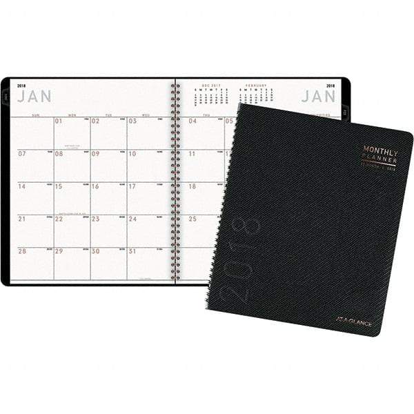 AT-A-GLANCE - 24 Sheet, 8-7/8 x 11", Monthly Planner - Graphite - Eagle Tool & Supply